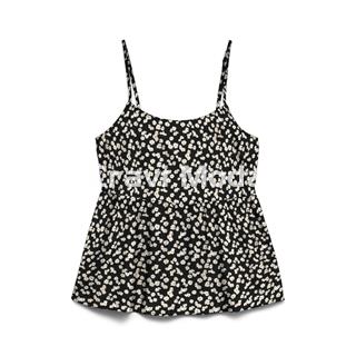 TOP DE TIRAS NEGRO ESTAMPADO - Imagen 1