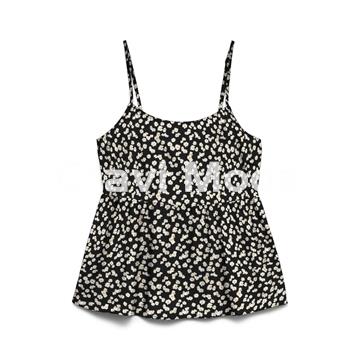 TOP DE TIRAS NEGRO ESTAMPADO - Imagen 1