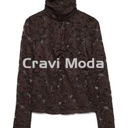 TOP ENCAJE MARRÓN - Imagen 1