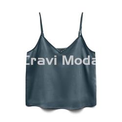 TOP LENCERO SATINADO GRIS OSCURO - Imagen 1
