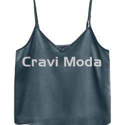 TOP LENCERO SATINADO GRIS OSCURO - Imagen 1