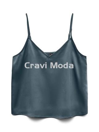 TOP LENCERO SATINADO GRIS OSCURO - Imagen 1