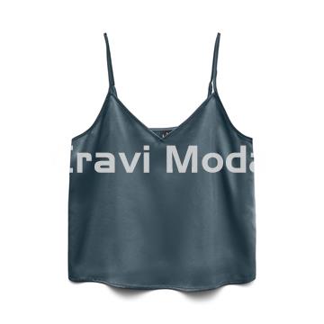 TOP LENCERO SATINADO GRIS OSCURO - Imagen 1