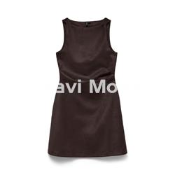 VESTIDO CORTO MARRON CHOCOLATE - Imagen 1