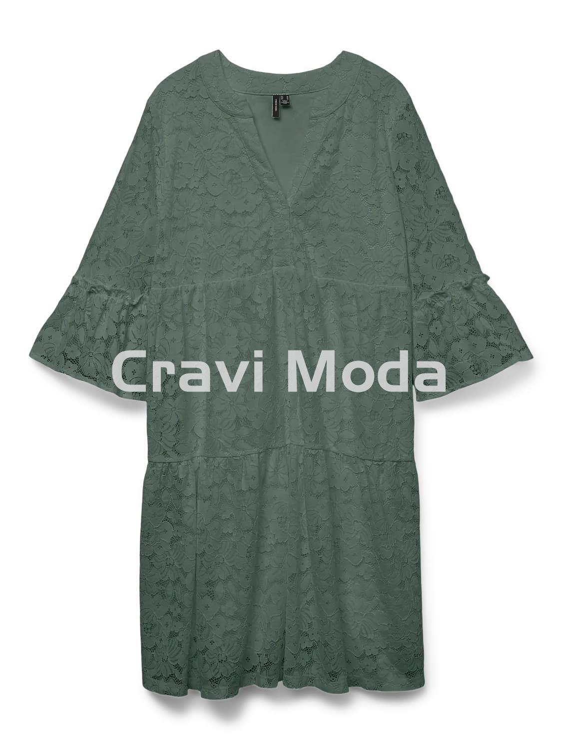 VESTIDO DE ENCAJE VERDE - Imagen 1