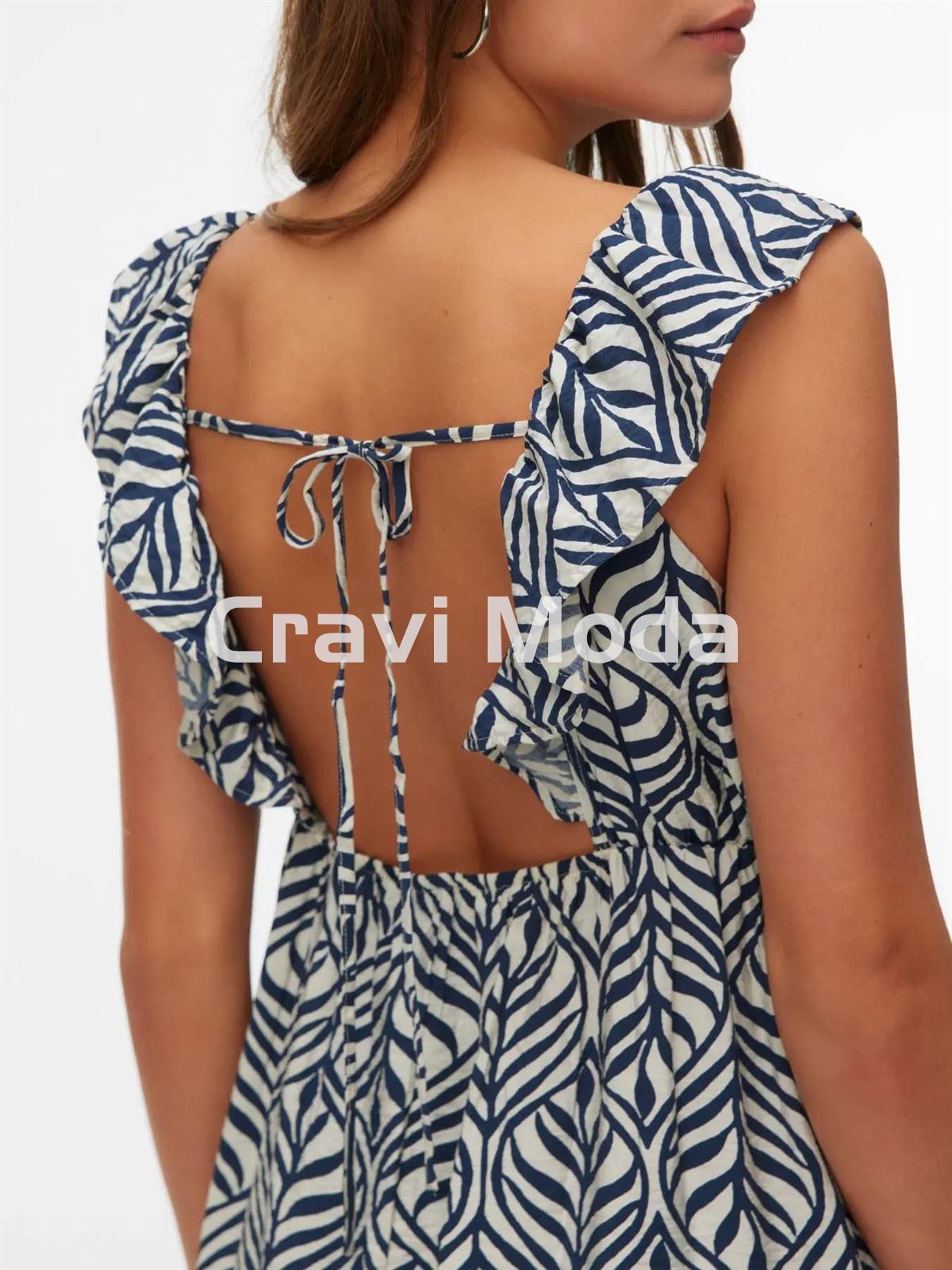 VESTIDO ESTAMPADO AZUL - Imagen 2