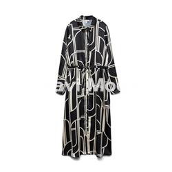 VESTIDO ESTAMPADO GEOMETRICO NEGRO - Imagen 1