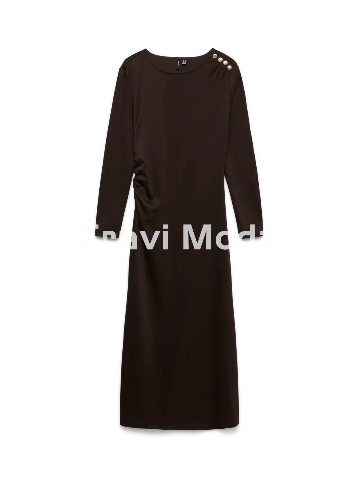 VESTIDO LARGO MARRON CHOCOLATE - Imagen 1