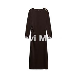 VESTIDO LARGO MARRON CHOCOLATE - Imagen 1