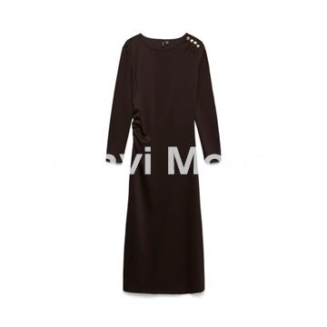 VESTIDO LARGO MARRON CHOCOLATE - Imagen 1