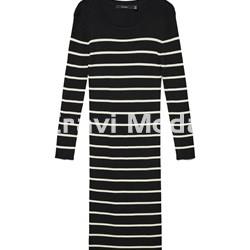 VESTIDO NEGRO DE RALLAS - Imagen 1